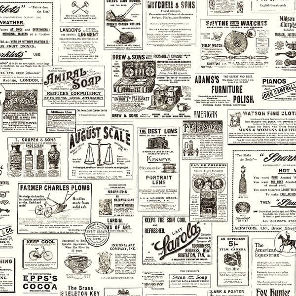 adamstown-black-newspaper-wallpaper-york-wallcoverings-3115-64272 - York Wallcoverings Wallpaper
