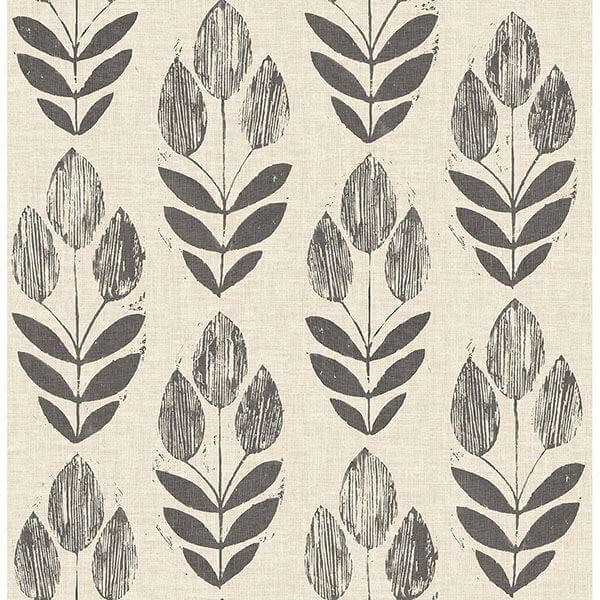 garland-black-block-tulip-wallpaper-york-wallcoverings-3115-24474 - York Wallcoverings Papel pintado