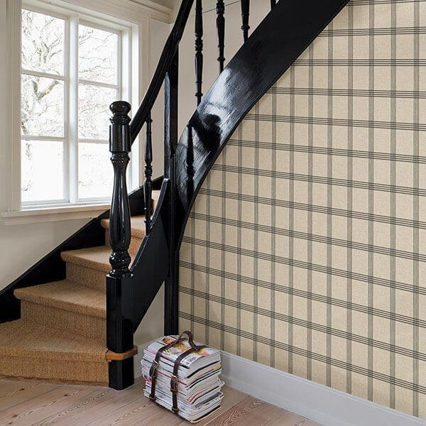 twain-black-plaid-wallpaper-york-wallcoverings-3115-24479 - York Wallcoverings Papel pintado
