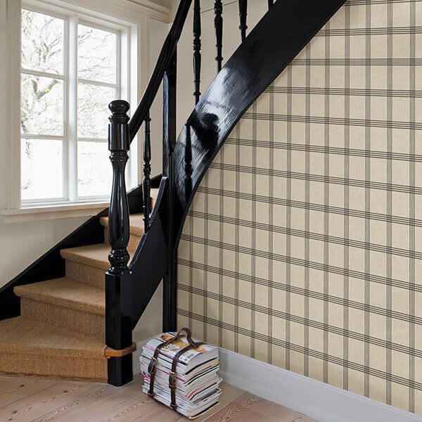 Twain Black Plaid Wallpaper - York Wallcoverings - 3115-24479 - York Wallcoverings Wallpaper