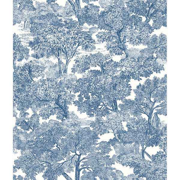 Spinney Blue Toile Wallpaper - York Wallcoverings - 3115-12543