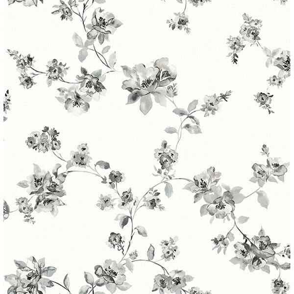 Cyrus Black Festive Floral Wallpaper - York Wallcoverings - 3115-24482 - York Wallcoverings Wallpaper