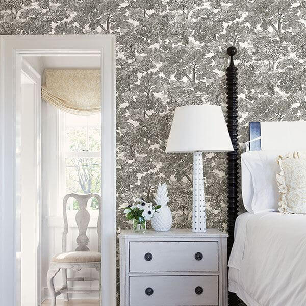 spinney-black-toile-wallpaper-york-wallcoverings-3115-12542 - York Wallcoverings Papel pintado