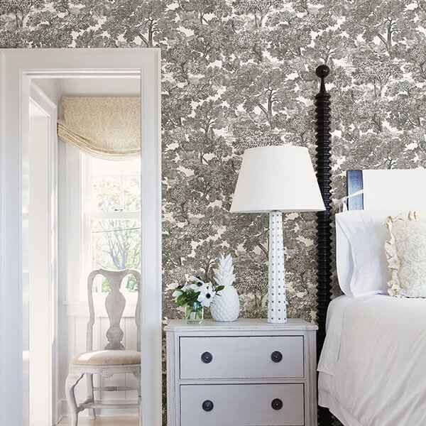 Spinney Black Toile Wallpaper - York Wallcoverings - 3115-12542 - York Wallcoverings Wallpaper