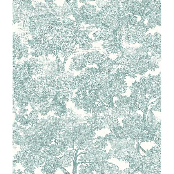 spinney-teal-toile-wallpaper-york-wallcoverings-3115-12545 - York Wallcoverings Papel pintado