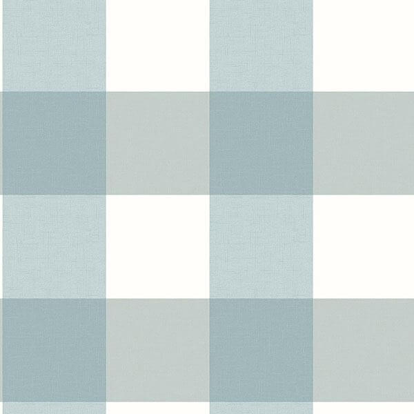 amos-teal-gingham-wallpaper-york-wallcoverings-3115-12535 - York Wallcoverings Papel pintado