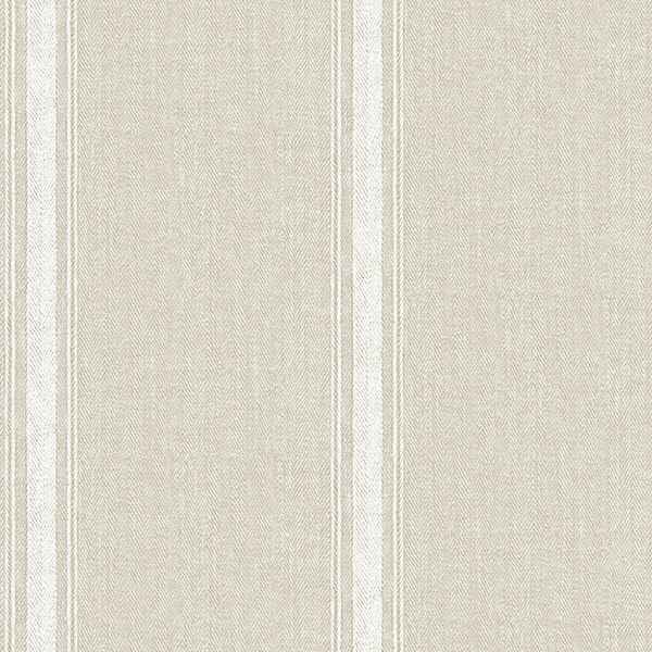 Linette Light Grey Fabric Stripe Wallpaper - York Wallcoverings - 3115-12463 - York Wallcoverings Wallpaper