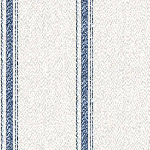 linette-blue-fabric-stripe-wallpaper-york-wallcoverings-3115-12462 - York Wallcoverings Papel pintado
