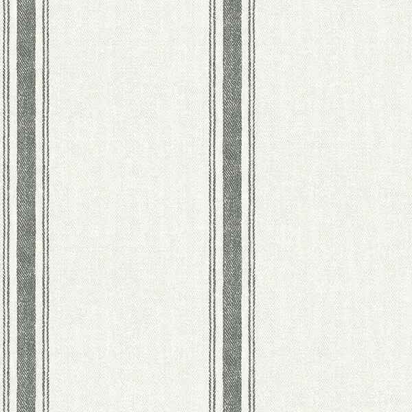 Linette Black Fabric Stripe Wallpaper - York Wallcoverings - 3115-12461