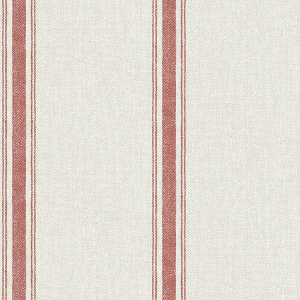 Linette Burnt Sienna Fabric Stripe Wallpaper - York Wallcoverings - 3115-12464 | York Wallpaper | The WorkRoom