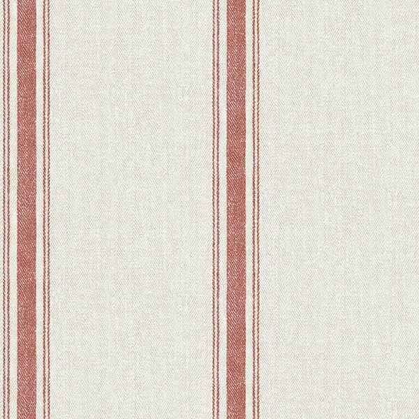 Linette Burnt Sienna Fabric Stripe Wallpaper - York Wallcoverings - 3115-12464
