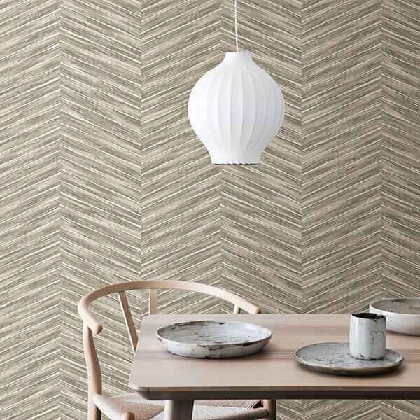 Aldie Beige Chevron Weave Wallpaper - York Wallcoverings - 2766-23775 - York Wallcoverings Wallpaper