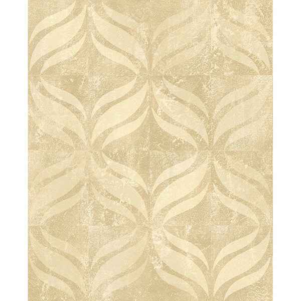 Beallara Gold Ogee Wallpaper - York Wallcoverings - 2766-24426 - York Wallcoverings Wallpaper