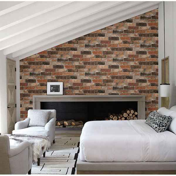 Bushwick Red Reclaimed Bricks Wallpaper - York Wallcoverings - 2766-22300 - York Wallcoverings Wallpaper