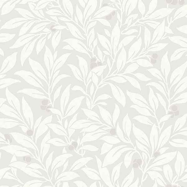 Fasciata Silver Mulberry Leaf Wallpaper - York Wallcoverings - 2766-42025