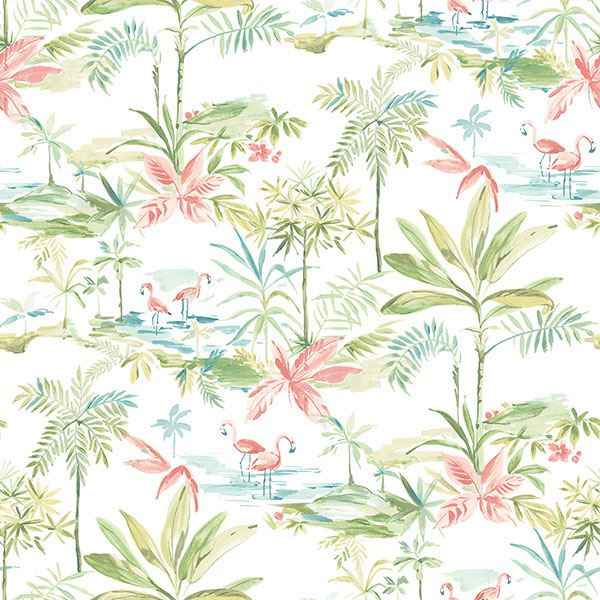 Ibis Green Lagoon Wallpaper - York Wallcoverings - 2766-12071 - York Wallcoverings Wallpaper