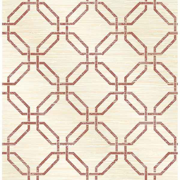 Phaius Burgundy Trellis Wallpaper - York Wallcoverings - 2766-24408