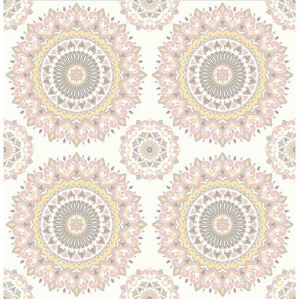 priya-blush-medallion-wallpaper-york-wallcoverings-2766-001805 - York Wallcoverings Papel pintado