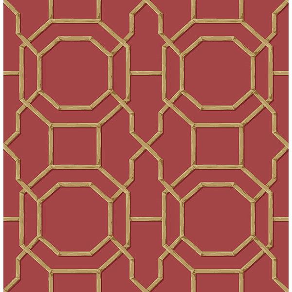 rumi-red-trellis-wallpaper-york-wallcoverings-2766-21739 - York Wallcoverings Papel pintado