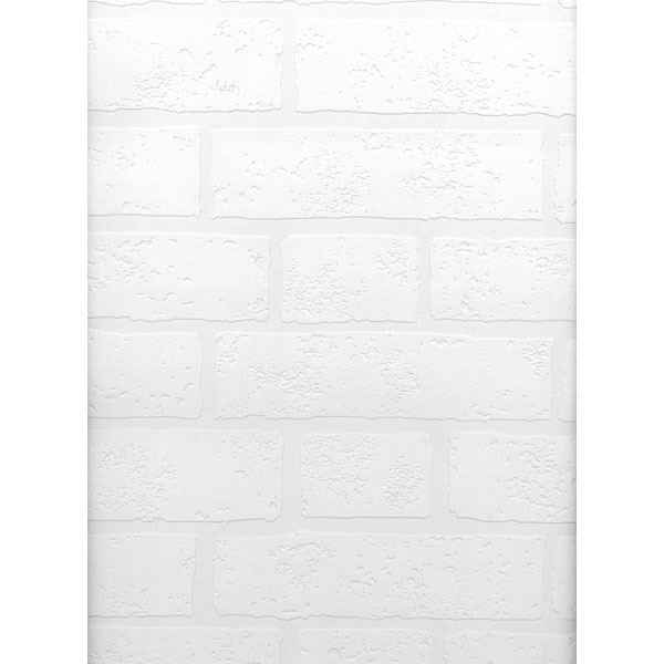 Bridgers White Paintable Brick Wallpaper - York Wallcoverings - 2780-99423 - York Wallcoverings Wallpaper
