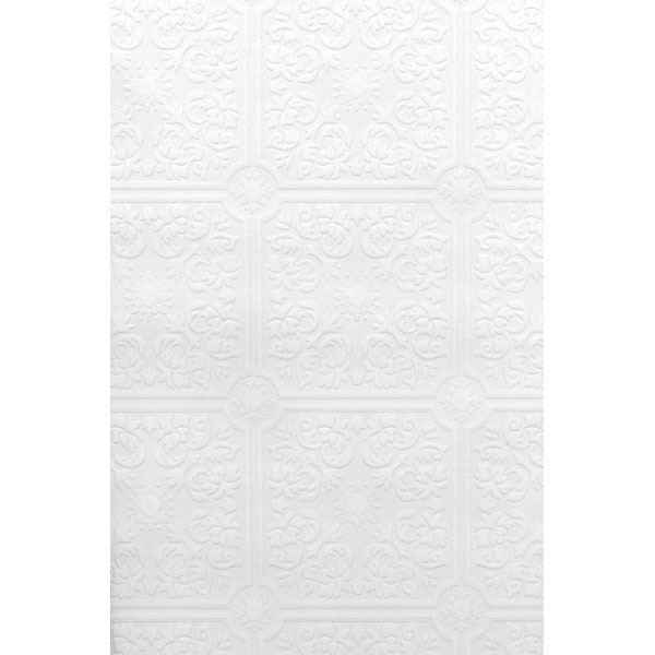 Nico White Paintable Tile Wallpaper - York Wallcoverings - 2780-96291