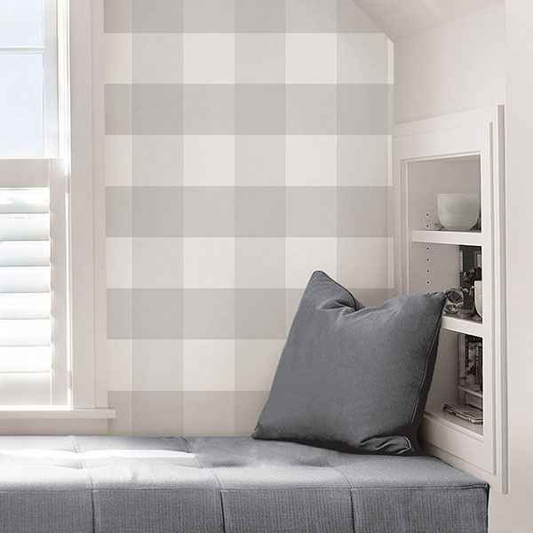 Farmhouse Plaid Peel & Stick Wallpaper - York Wallcoverings - NUS2691 - York Wallcoverings Wallpaper
