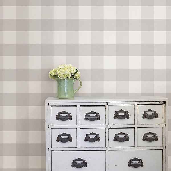 Farmhouse Plaid Peel & Stick Wallpaper - York Wallcoverings - NUS2691 - York Wallcoverings Wallpaper