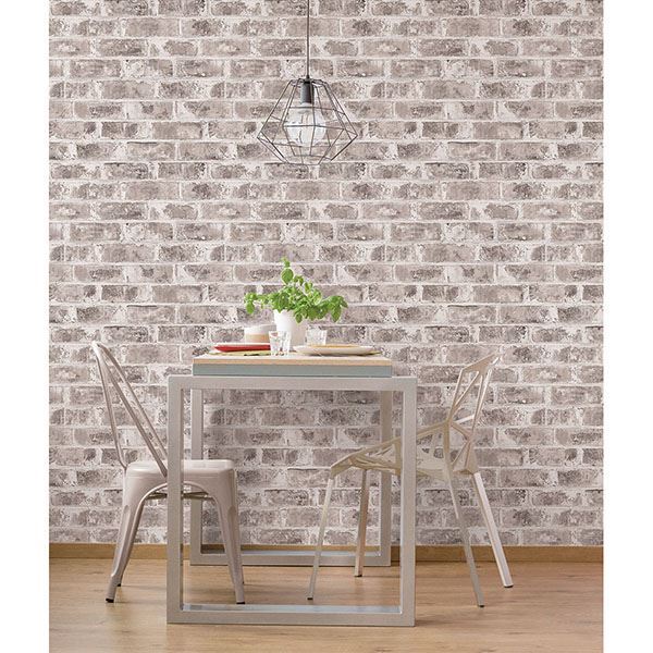 jomax-grey-warehouse-brick-wallpaper-york-wallcoverings-uw24761 - York Wallcoverings Wallpaper