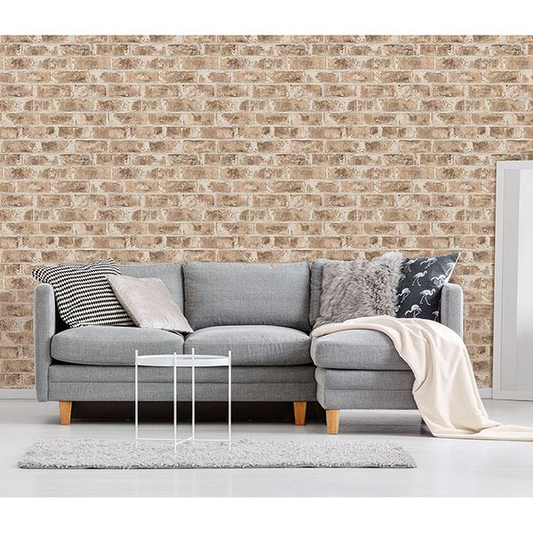 jomax-neutral-warehouse-brick-wallpaper-york-wallcoverings-uw24762 - York Wallcoverings Papel pintado