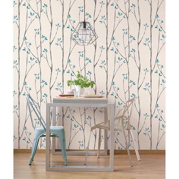 ingrid-blue-scandi-tree-wallpaper-york-wallcoverings-uw24777 - York Wallcoverings Papel pintado