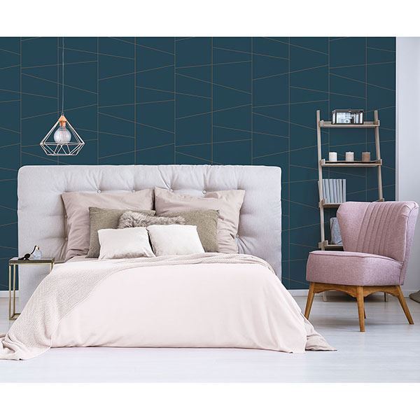 fairmont-blue-deco-fracture-wallpaper-york-wallcoverings-uw24789 - York Wallcoverings Papel pintado