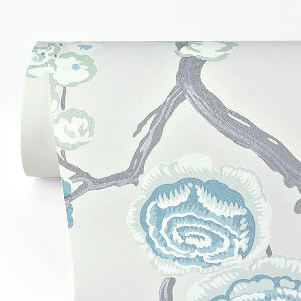 aqua-peony-tree-wallpaper-york-wallcoverings-2785-24832 - York Wallcoverings Wallpaper