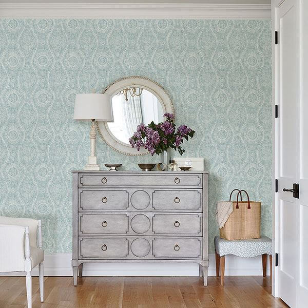 aqua-painterly-wallpaper-york-wallcoverings-2785-24803 - York Wallcoverings Wallpaper