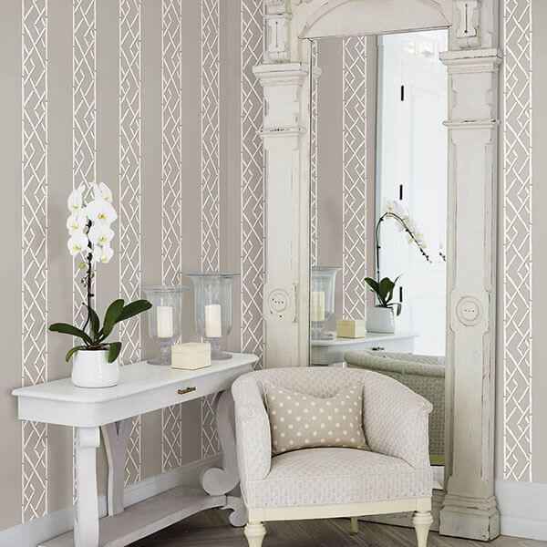 Platinum Latticework Wallpaper - York Wallcoverings - 2785-24809 - York Wallcoverings Wallpaper