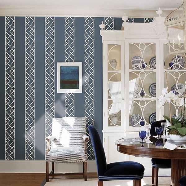 Indigo Indigo Latticework Wallpaper - York Wallcoverings - 2785-24807 - York Wallcoverings Wallpaper