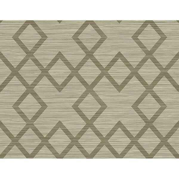 Vana Brown Woven Diamond Wallpaper - York Wallcoverings - 2765-BW40406 - York Wallcoverings Wallpaper