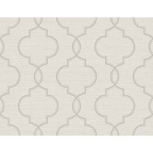 Malo Light Grey Sisal Ogee Wallpaper - York Wallcoverings - 2765-BW40508 - York Wallcoverings Wallpaper