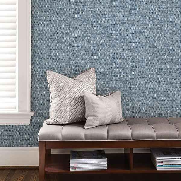 Navy Poplin Texture Peel Stick Wallpaper - York Wallcoverings - NU2918 - York Wallcoverings Wallpaper