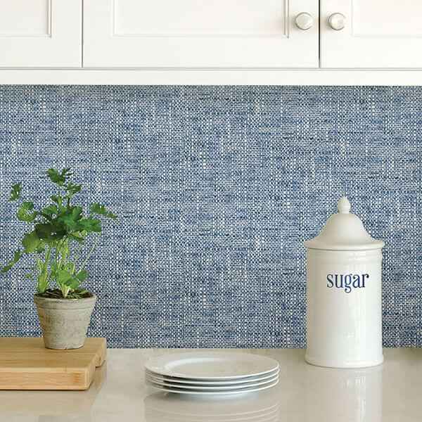 Navy Poplin Texture Peel Stick Wallpaper - York Wallcoverings - NU2918 - York Wallcoverings Wallpaper