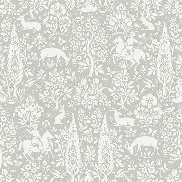 Sherwood Light Grey Woodland Wallpaper - York Wallcoverings - M1168 - York Wallcoverings Wallpaper