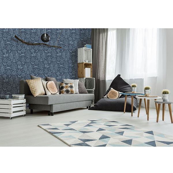 sherwood-dark-blue-woodland-wallpaper-york-wallcoverings-m1169 - York Wallcoverings Papel pintado