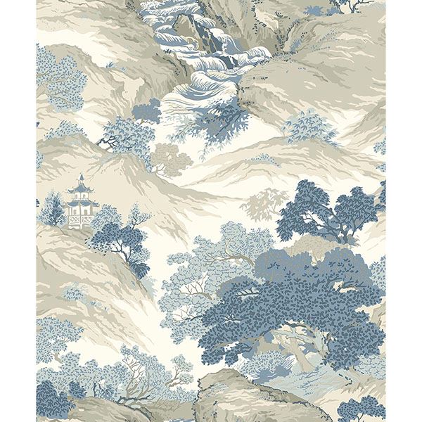 ordos-blue-eastern-toile-wallpaper-york-wallcoverings-m1190 - York Wallcoverings Papel pintado