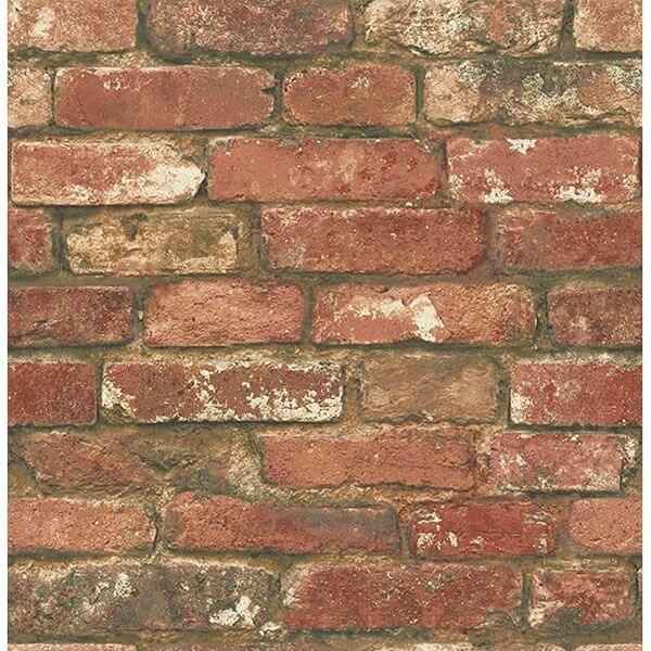 West End Brick Peel Stick Wallpaper - York Wallcoverings - NU2214