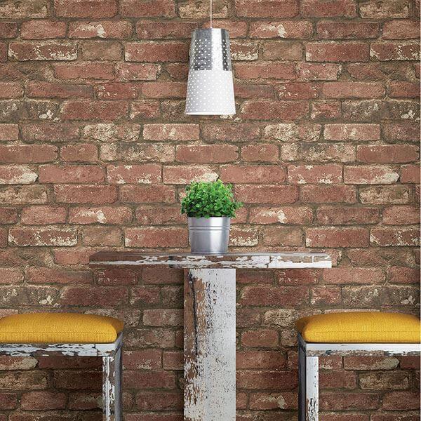 West End Brick Peel Stick Wallpaper - York Wallcoverings - NU2214 - York Wallcoverings Wallpaper