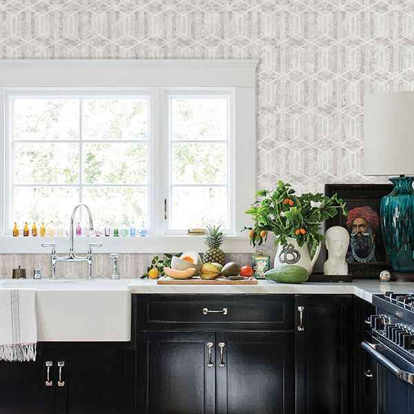 Stormi Light Grey Geometric Wallpaper - York Wallcoverings - 2809-SH01061 - York Wallcoverings Wallpaper