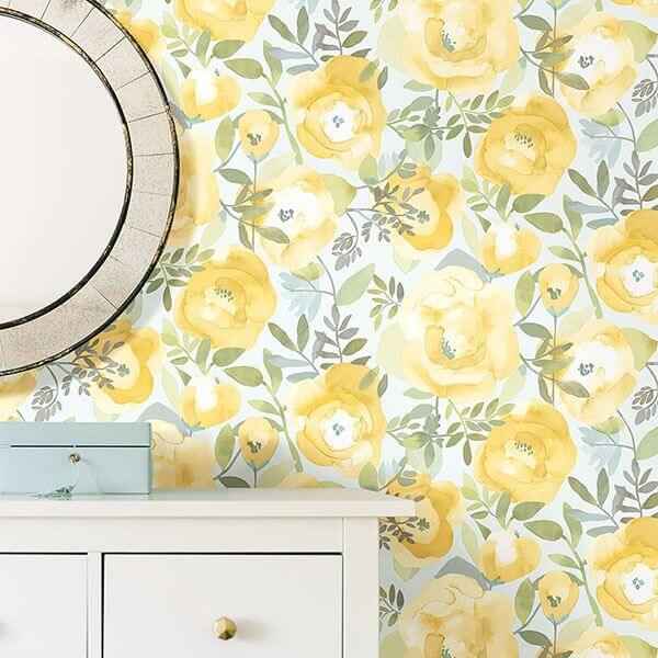 Peachy Keen Yellow Peel Stick Wallpaper - York Wallcoverings - NU3036 - York Wallcoverings Wallpaper