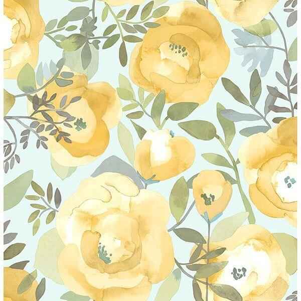 Peachy Keen Yellow Peel Stick Wallpaper - York Wallcoverings - NU3036 - York Wallcoverings Wallpaper