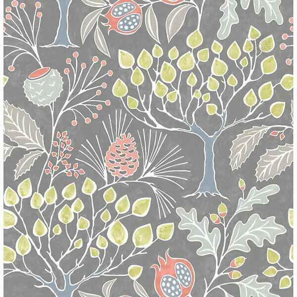 Groovy Garden Grey Peel Stick Wallpaper - York Wallcoverings - NU3039 - York Wallcoverings Wallpaper