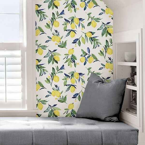 Lemon Drop Yellow Peel Stick Wallpaper - York Wallcoverings - NUS3161 - York Wallcoverings Wallpaper