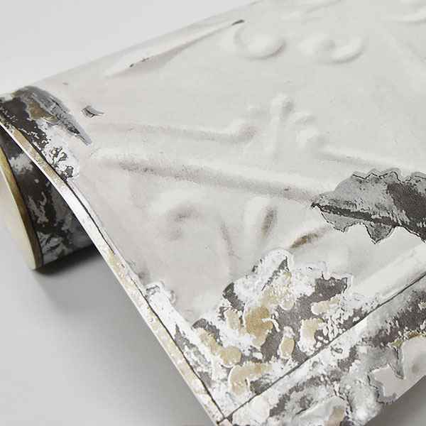 Vintage Tin Tile Peel Stick Wallpaper - York Wallcoverings - NUS2213